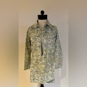 Eddie Bauer Floral Utility Jacket - Green-blue and Cream women’s size XS